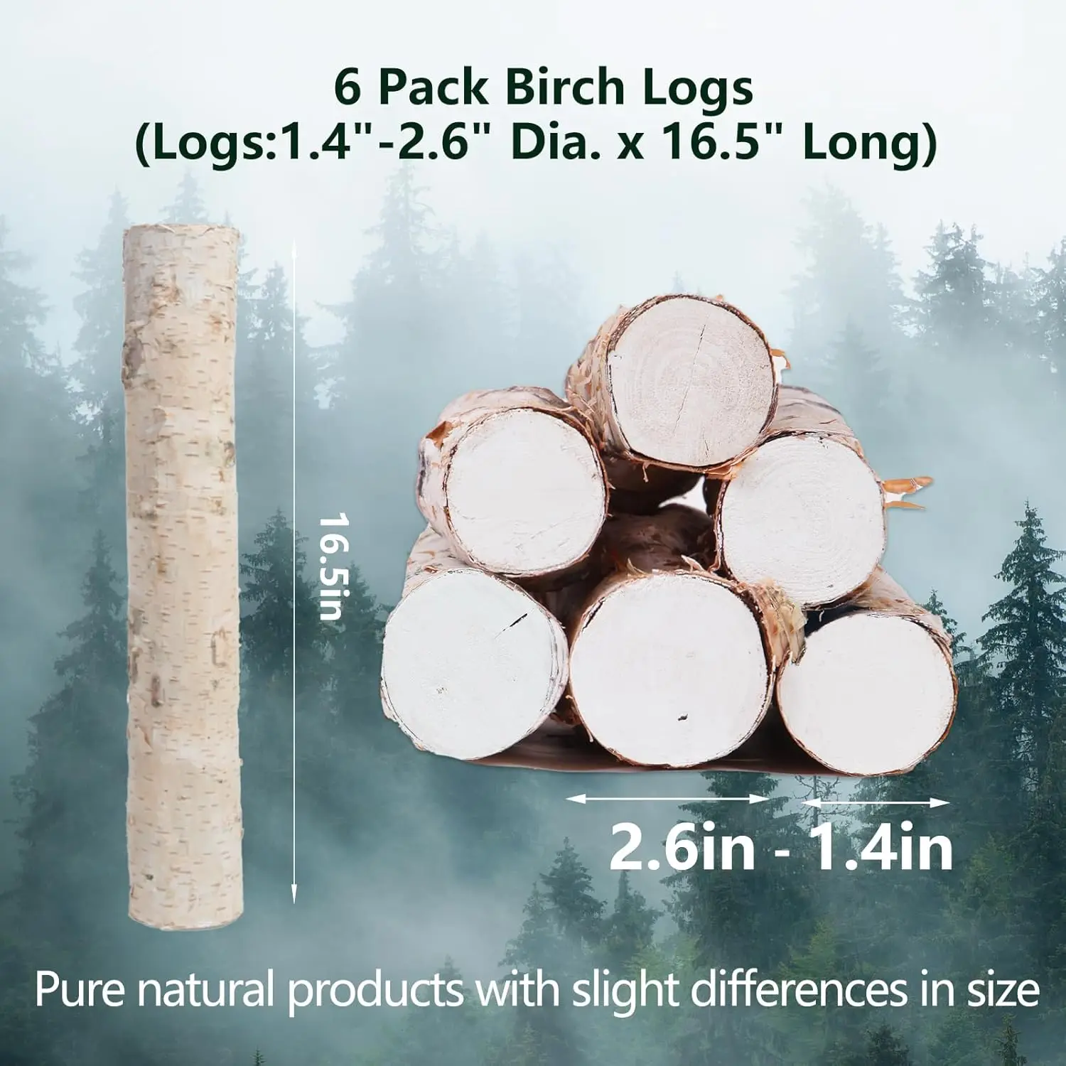 Wholesale Decorative Natural Birch Log Crafts,DIY,White Birch Logs for Fireplace Decor Firewood