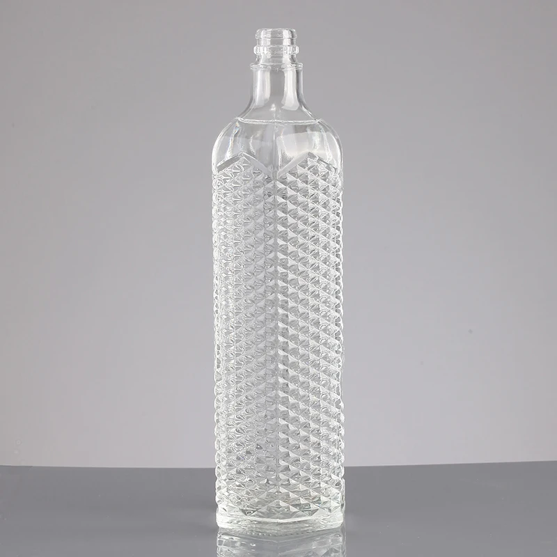 Hot Sale and Cheap Price 1000ml Clear Whisky Glass Bottle  For Wine with plastic lids