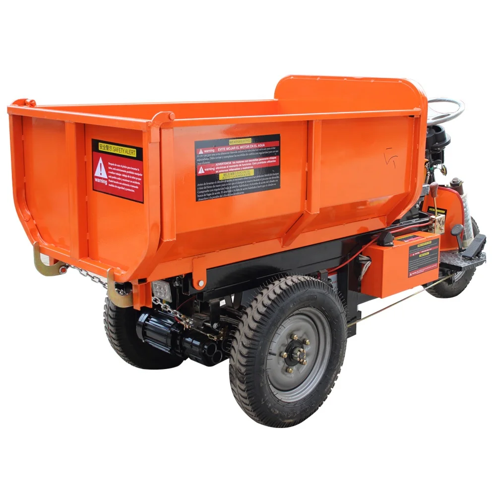 electric dumper truck /dumper trikes/mini dumper 1 tn used HUANYAN brand tire and Direct coupling rear axle