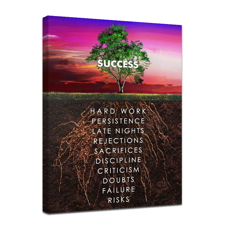 Modern Roots of Success Motivational Canvas Wall Art Inspiration Prints Collection Painting For Living Room Wall No Frame