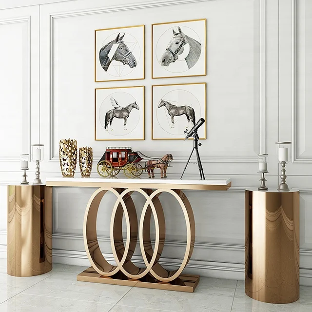 Мебельная консоль из нержавеющей стали, консоль для прихожей с инкрустацией в виде костей, консоль для стола и зеркальная консоль