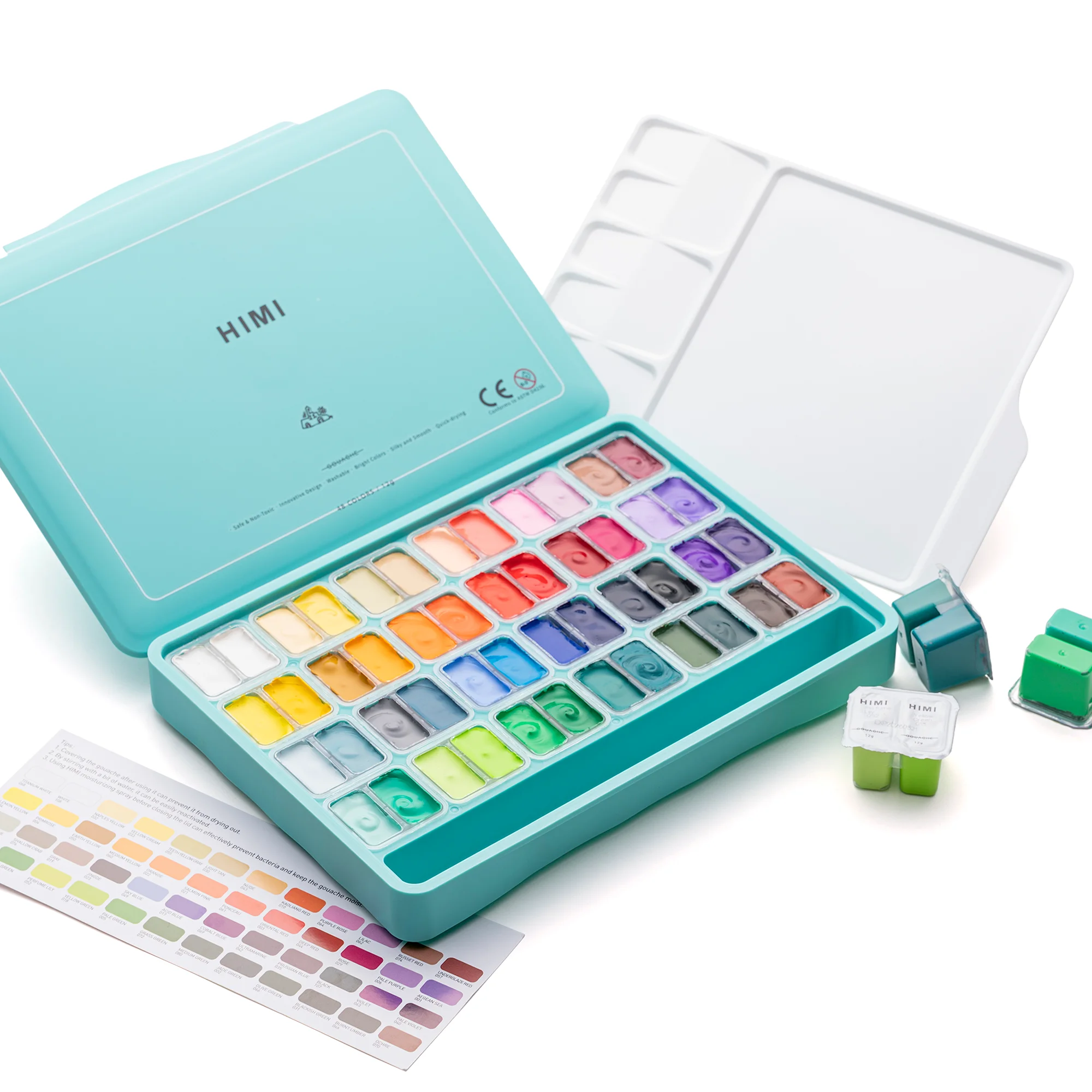 HIMI MIYA JELLY PROFESSIONAL DURABLE USING 48COLORS 12G GOUACHE PAINT SET