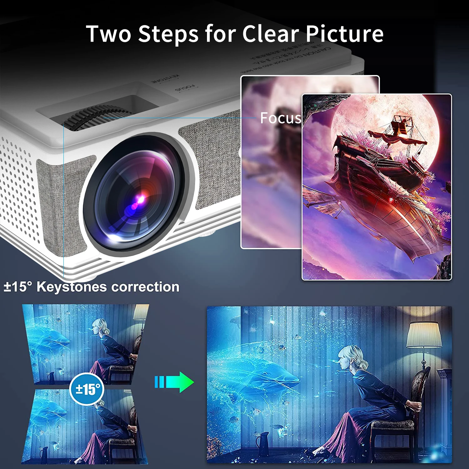 Android 9.0 Projector HD Native 720P Home Theater LED LCD Video Mobile Phone Projector for Home Cinema