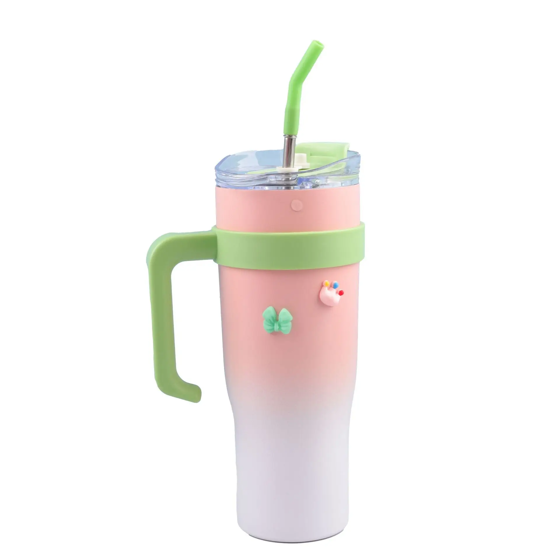 Personalized Custom 40Oz Classic Vacuum Metal 304 Stainless Steel coffee tumbler cup With Handle Straw Lid