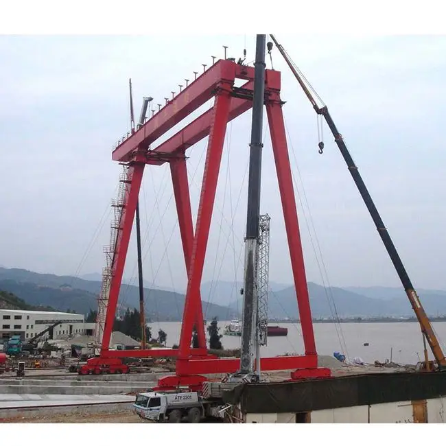Factory 5Ton 10Ton 15ton 20 tons 25 ton Double Girder Gantry Crane Price with wheel or tire
