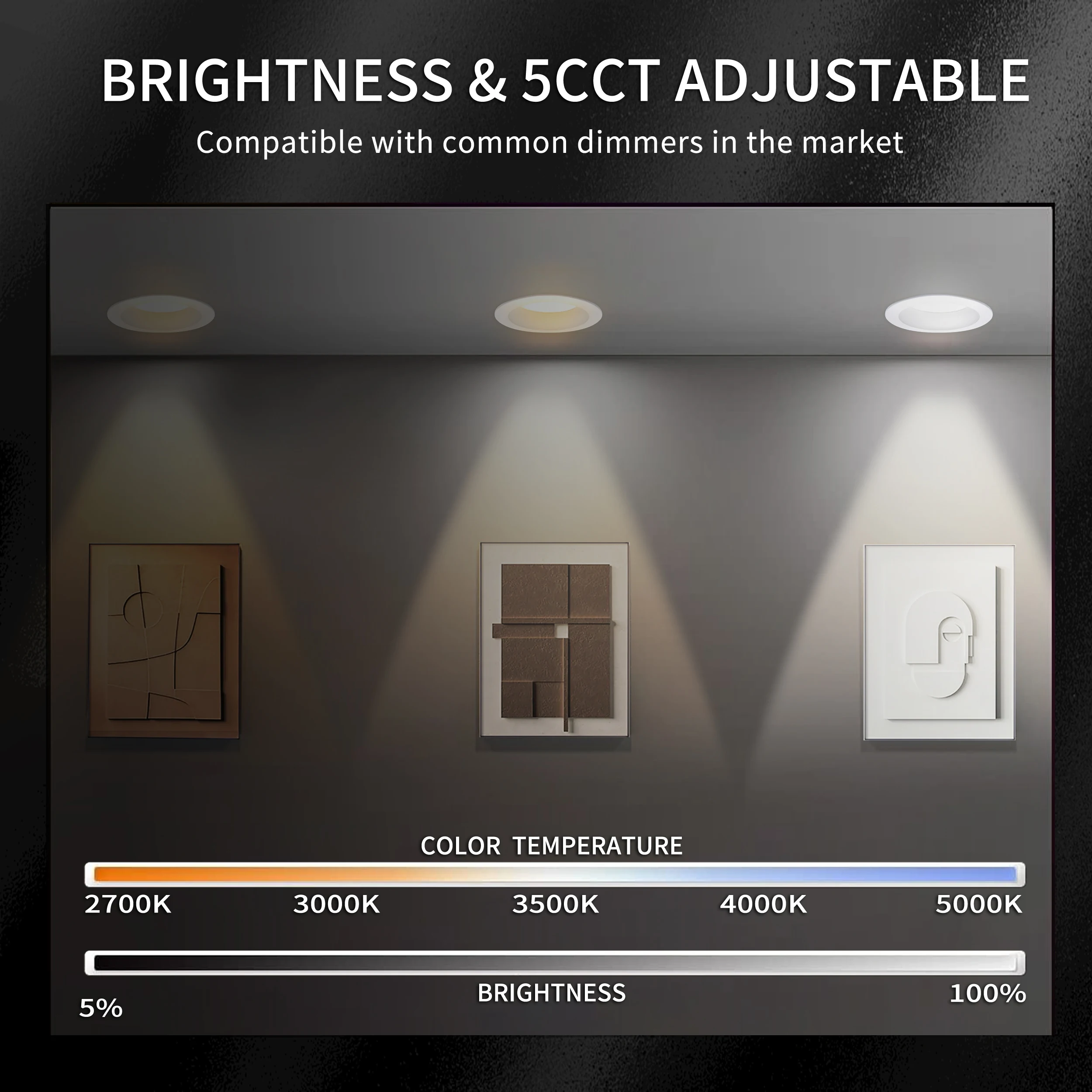 ETL Approved 2 Hours Fire Rated High Performance Long Life Span 12W 1080lm LED Recessed Downlight