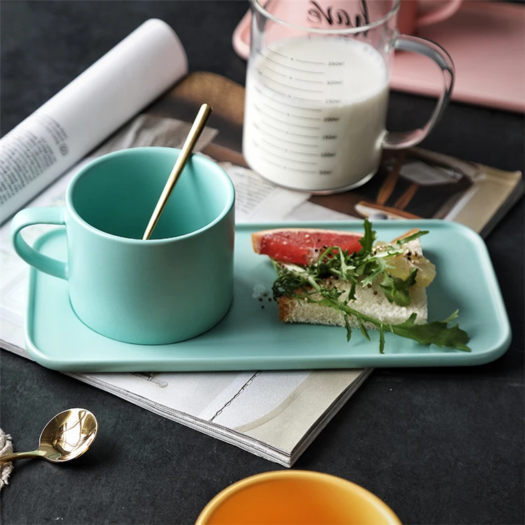 Homeware macaron color breakfast brunch porcelain dinnerware set for one person