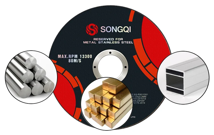 SONGQI 4-16 inch 100/107/115/125/150/150/230/355mm abrasive cut off wheels cutting disc for metal cutting