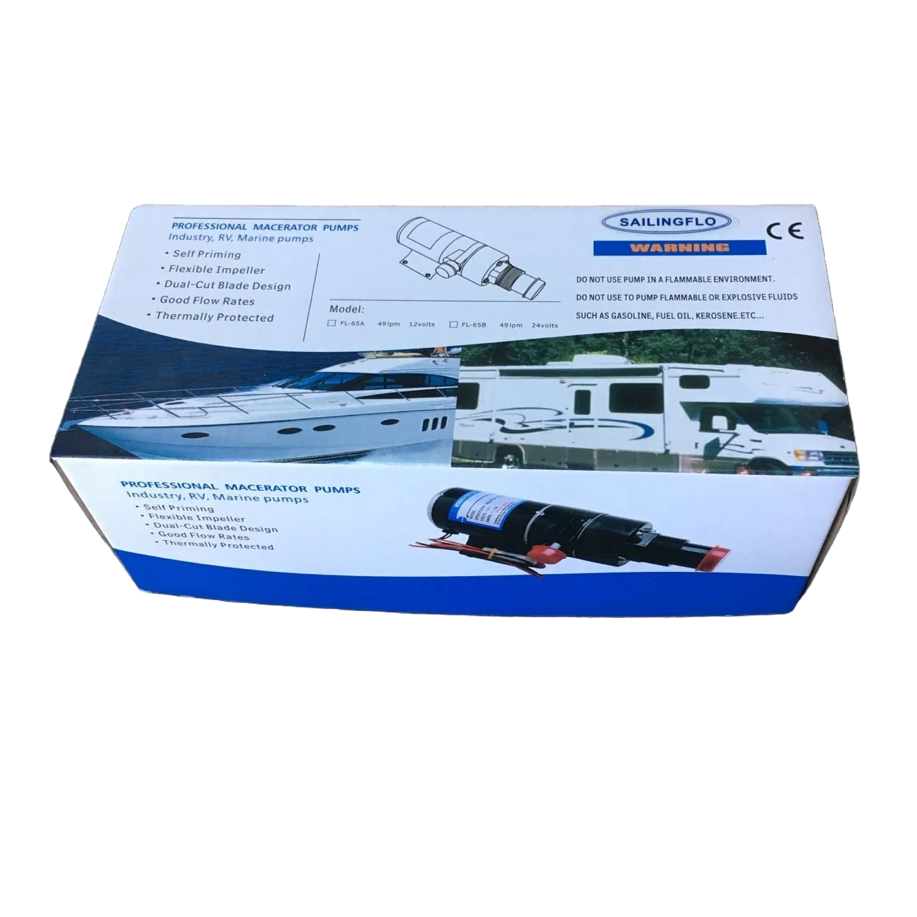 SAILINGFLO FL-65A 49LPM DC-12V  High Flow Waste Sewage Pump for RV