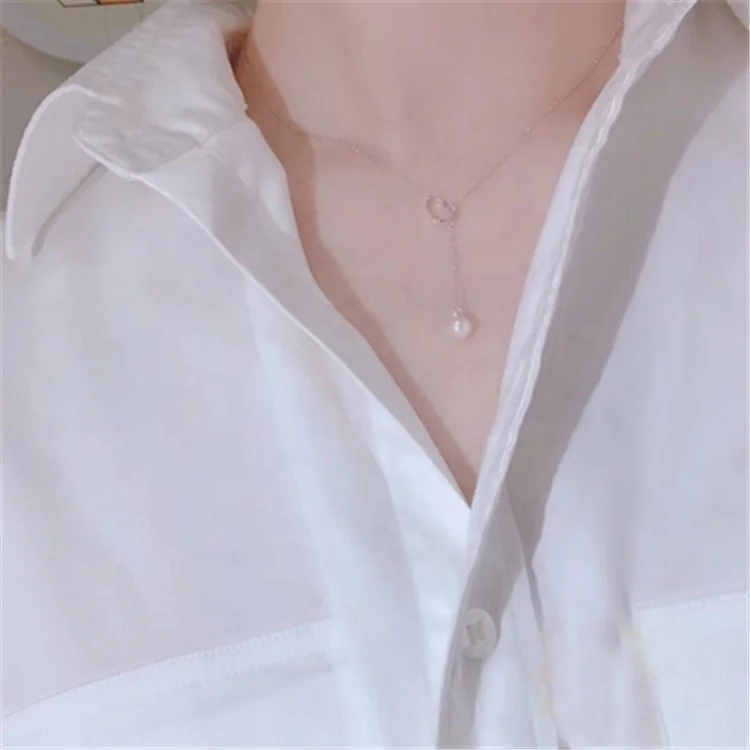 Fashionable Necklace Pendant Freshwater  Pearl Heart Shaped  S925 Sterling Silver Natural Pearl