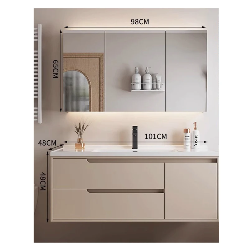 High Performance High Quality Low Price Bathroom Cabinet With Mirror Basin