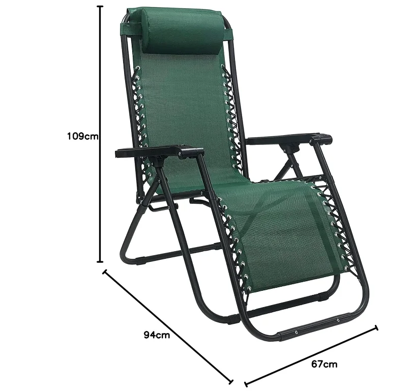 Deluxe Zero Gravity chair outdoor chaise foldable capping chair portable tailgate lounger chair