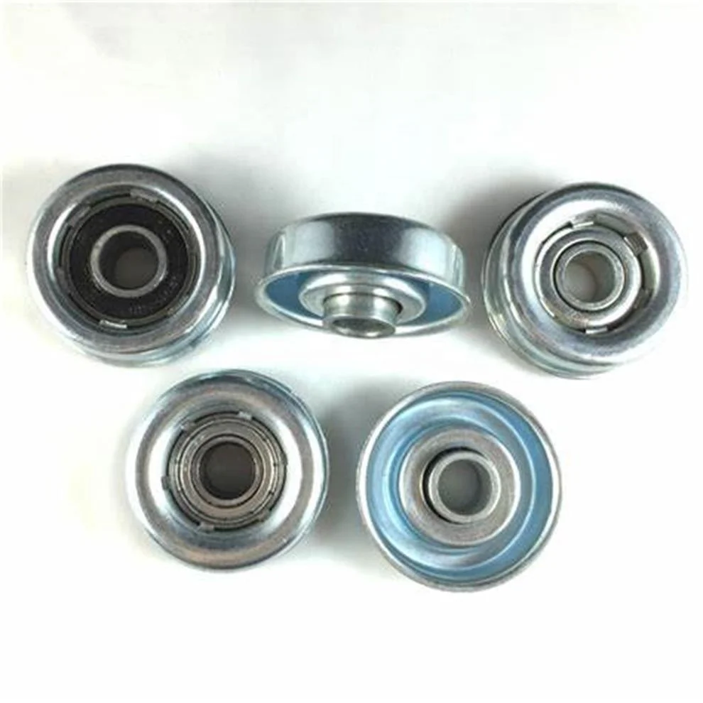 Bearing housing and steel  conveyor roller end cap for gravity roller system