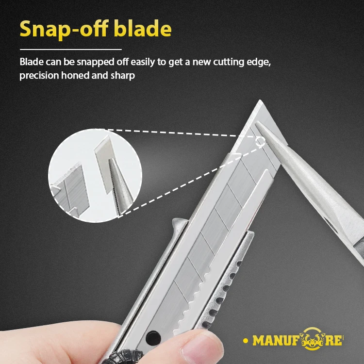High quality precision mini portable paper box cutter alumina handle heavy duty auto lock snap off utility knife