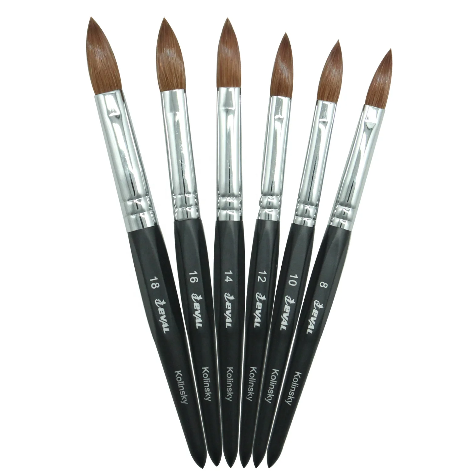 EVAL Professional Premium Kolinsky Acrylic Nail Brush Round Crimped Acrylic Nail Brush