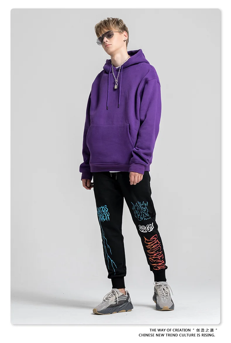 Custom embroidery with logo mens hip hop streetwear wholesale heavy weight sweatshirt pink private label kangaroo pocket hoodies