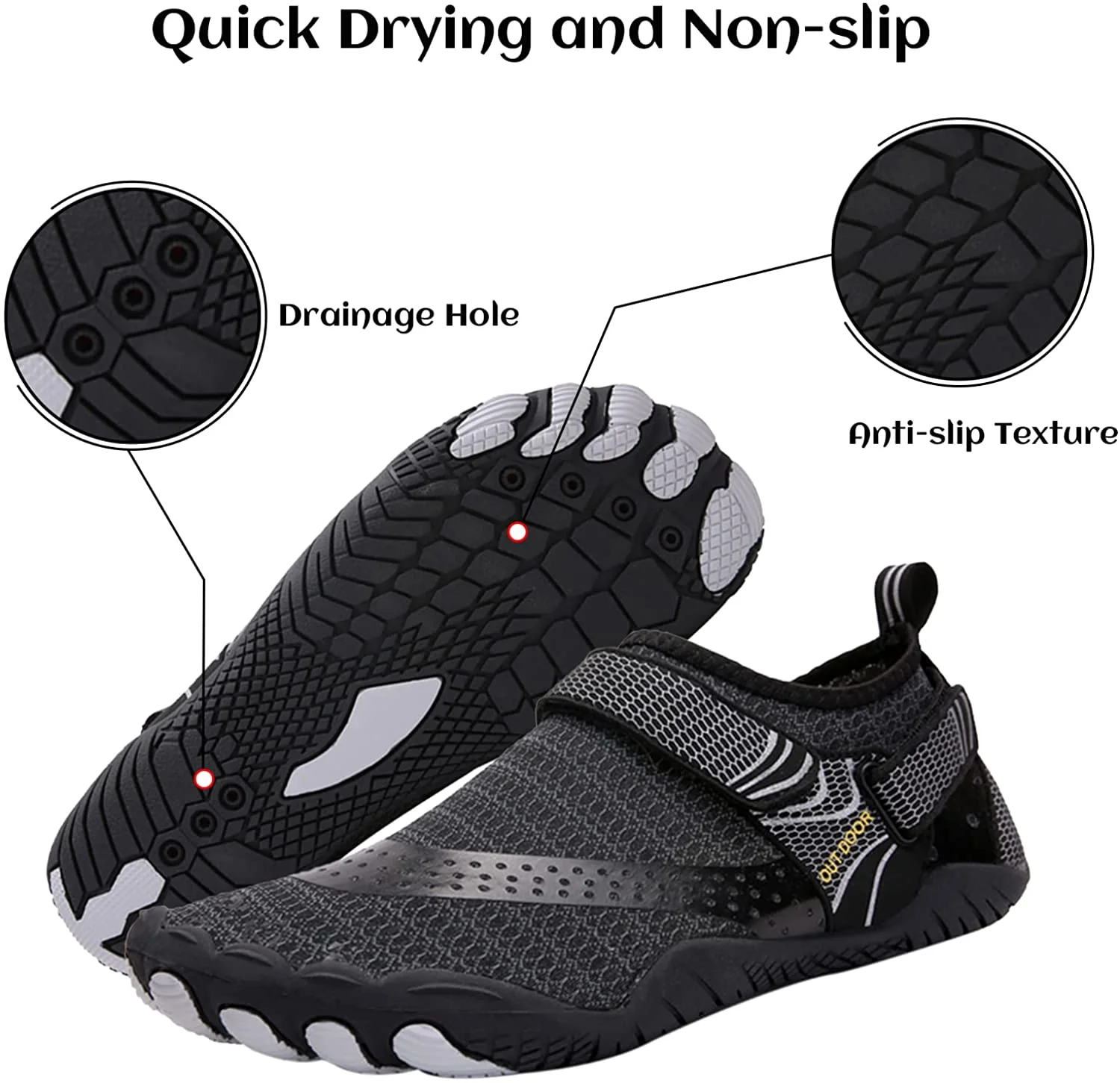 Free sample outdoor sports lightweight quick-drying barefoot shoes beach shoes children adult non-slip wading shoes