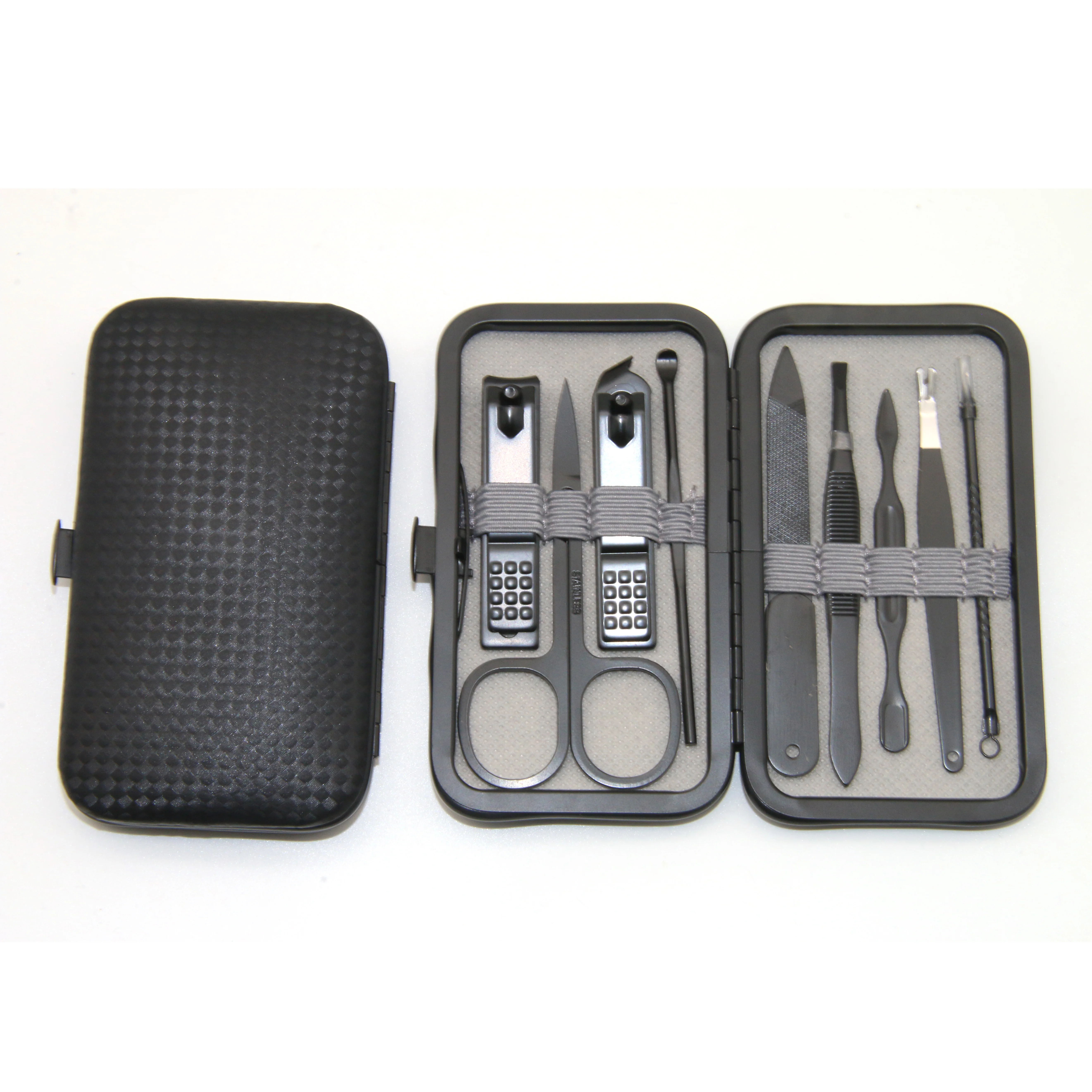 OEM customized promotion gift portable 9pcs nail clipper trimmer kits cute manicure set with small case