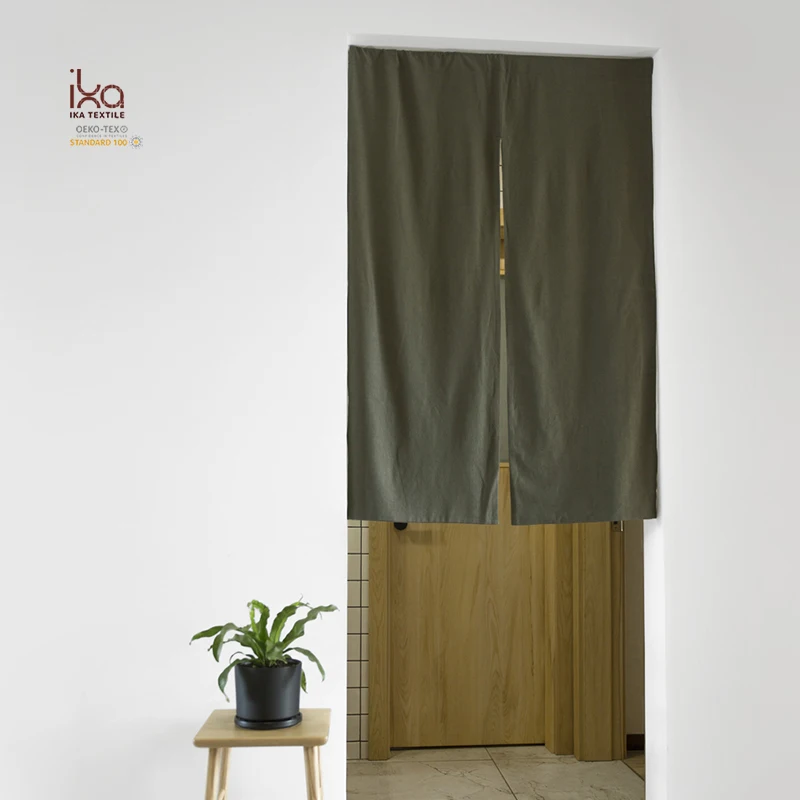 Living Room Luxury Extend Adjustable Rod Customized Shower Cotton Linen Curtains for Doors and Windows