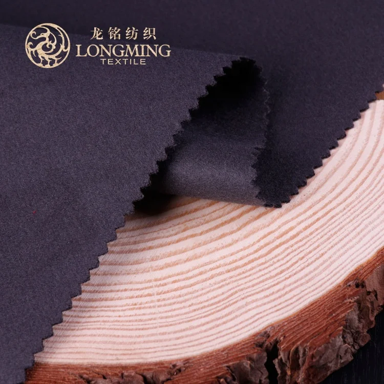 Wholesale price recycle polyester viscose elastane woolen feeling woven fabric for coat