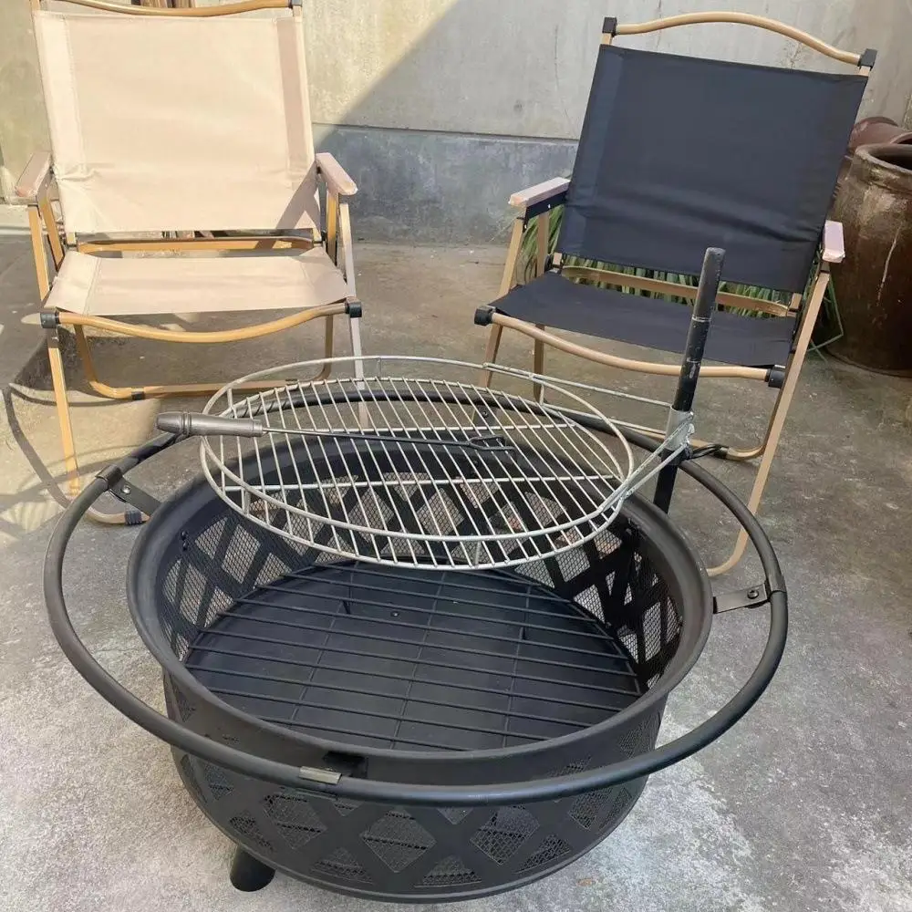 Customized Firewood Bonfire Stove Party BBQ Outdoor Wooden Warming Surround Fire Stove Smokeless Fire Pit