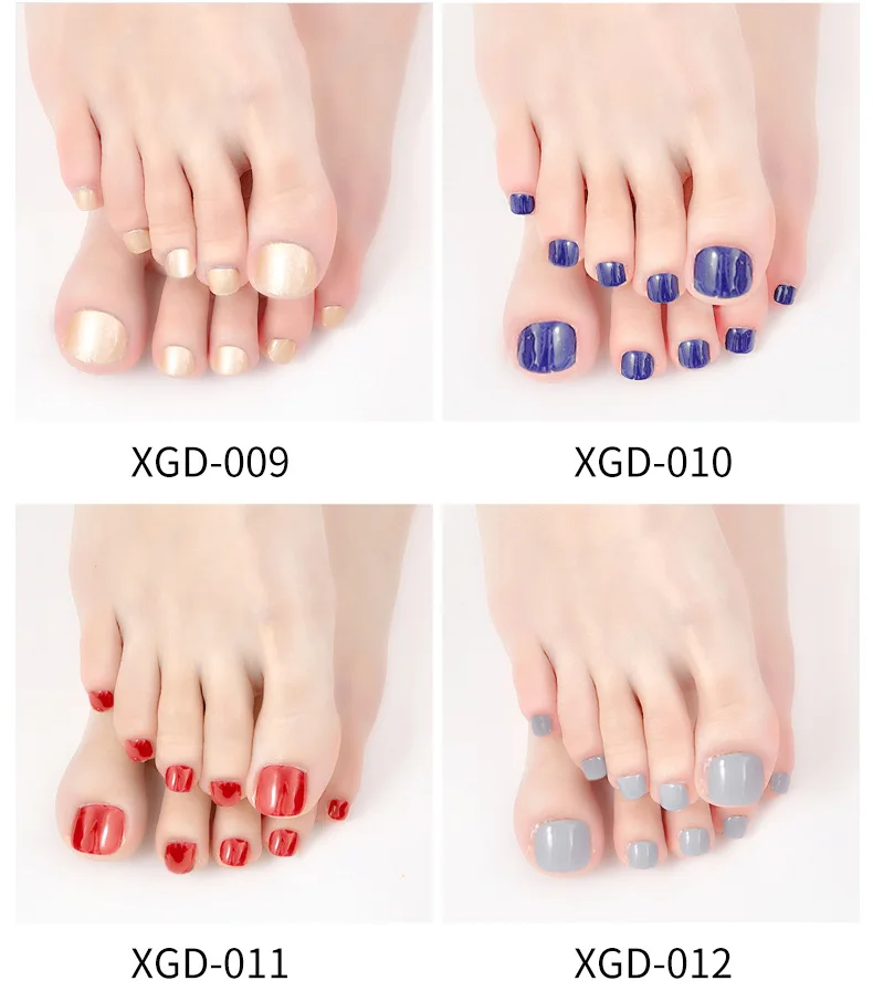 Wholesale semi cured gel strips Toe Nail Wraps Waterproof UV Gel Polish Sticker nails Toe Non-Toxic 3D Polish Nail Sticker