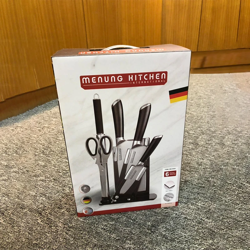 Kitchen Chef Knives Set Cooking Block Kitchen Royal Black Stainless Steel Steak Knife Sets For Restaurant