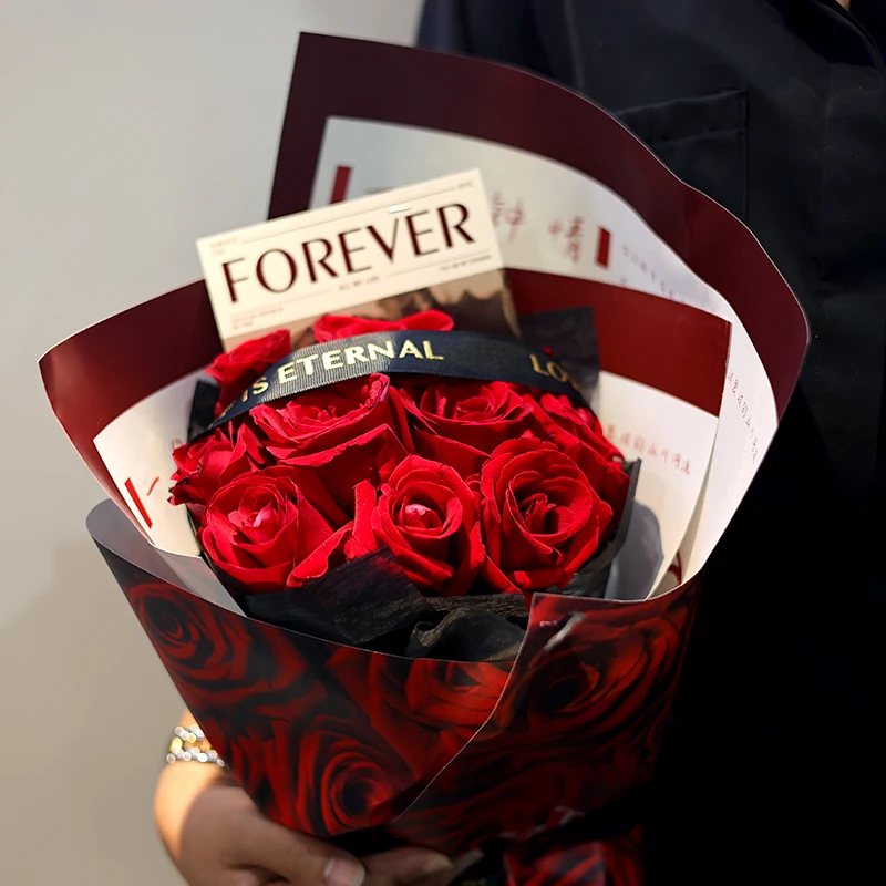 Valentines day flower packing flower wall paper 120 g white craft classic style packing paper  fancy life style