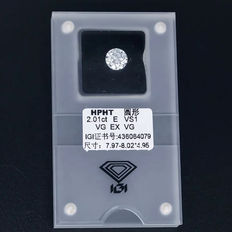 D E color VS1 Clarity Pass Diamond Tester 2.00 carat HPHT Diamond