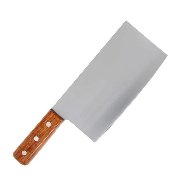 Stainless Steel Chinese Cleaver knife Safe and Non-stick Coating Blade with Anti-slip Wooden Handle Large Chinese Chefs Knife