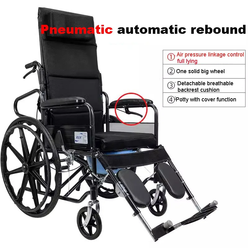 Adult Hydraulic adjustment  lying manual reclining portable wheelchair