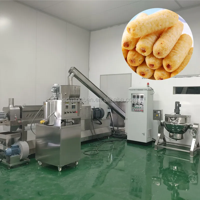Hot Sales puffed core filled snack food processing line with pillow shape corn pop puff snack making machine 1 - 4 sets