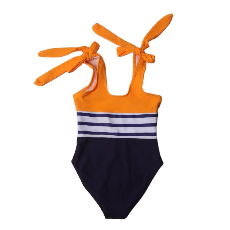 UV protection Swimsuits One Piece Ruffle Leaves Printed Girls Monokini Bathing Suit Family Sling Matching  Swimwear