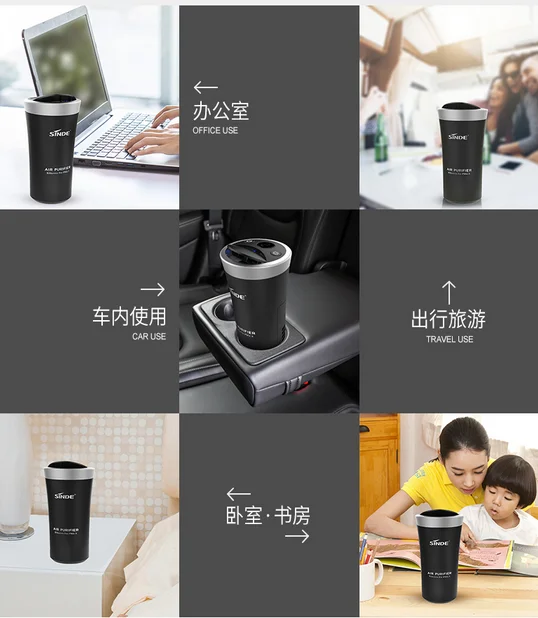 2022 Mini Portable Car Air Purifier With HEPA Filter And Activated Carbon To Remove Dust