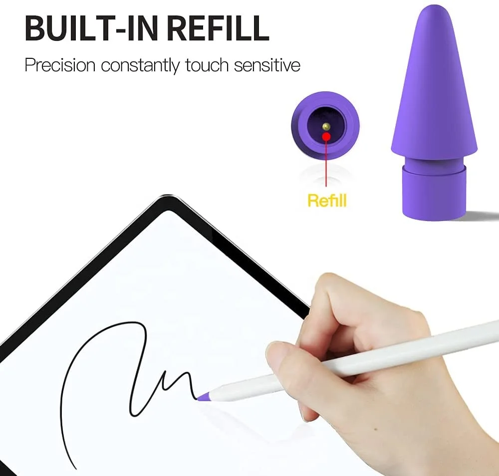 Новинка 2021, лидер продаж на Amazon, в наличии, цветные наконечники для карандашей Apple, цветные наконечники для карандашей 1-го и 2-го поколения