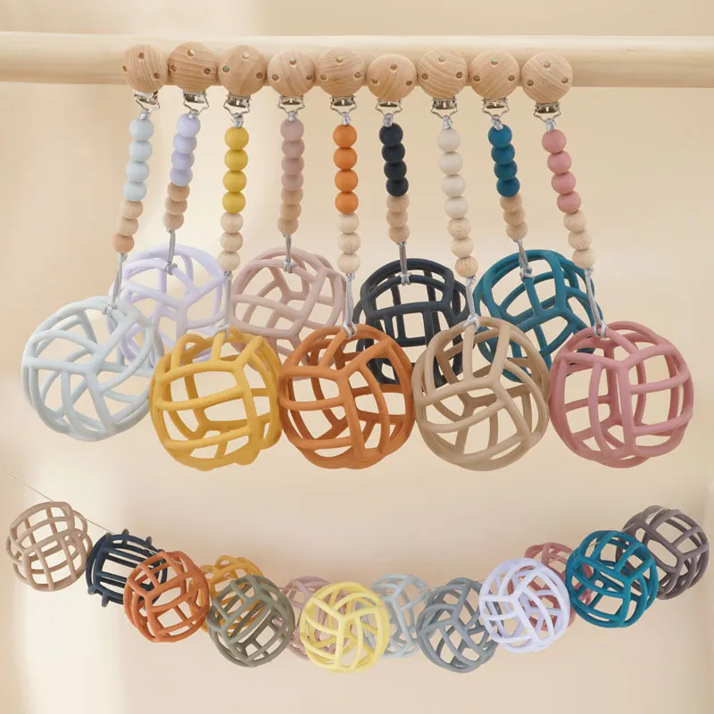 
New Arrival Wholesale Kids 100% Food Grade BPA Free Non-Toxic Silicone Baby Teether Chewing Ball 