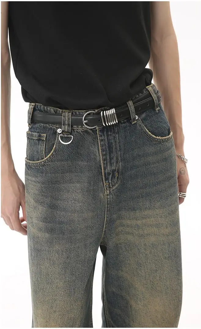 Streetwear Retro Old Baggy Jeans Men Wide Leg Mens Jeans Top Quality Jeans Homme Custom