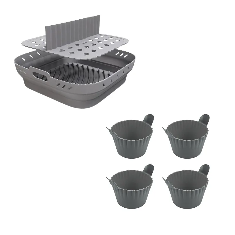 Reusable Non-Stick Silicone Baking Cups Ceramic Oven Muffin Pans Egg Pan Set Dishwasher Safe Air Fryer Microwave Christmas Cake