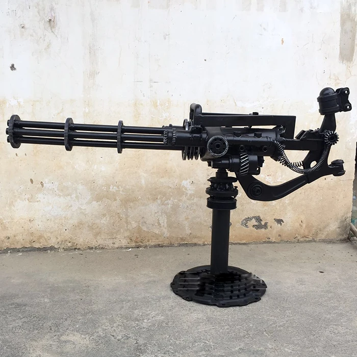 Aetro punk industrial submachine gun model with bar metal decorations