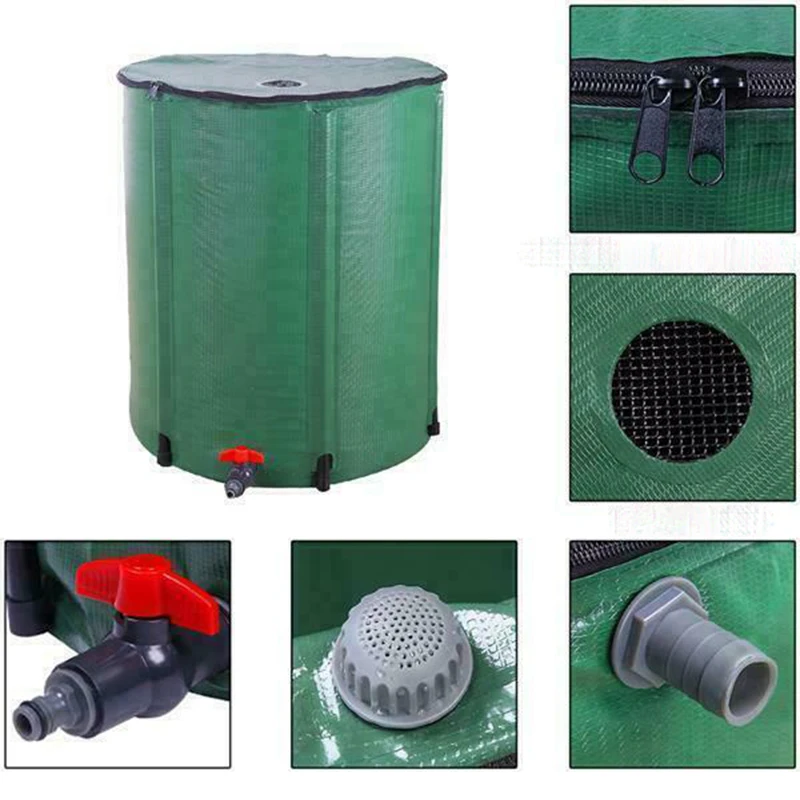 Custom Portable Garden 225l Foldable Water Tank Pvc Durable Rainwater Collection System Rain Collapsible Barrel For Garden