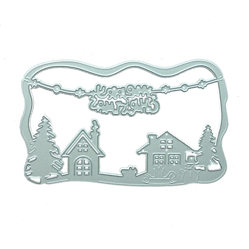 AAGU Merry Christmas Decoration Metal Cutting Dies Tree House Snowman Molds Scrapbook Album Deco Craft Cards Stencil Template
