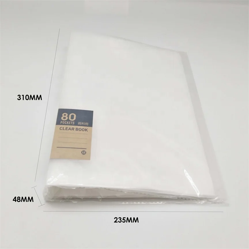 Factory Wholesale Card Binder Pockets Display Book A4 Clear Thick Plastic Filing Products Stationary Supplier