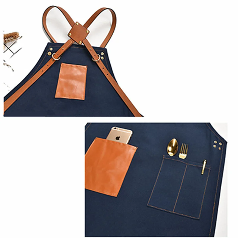 
Best selling kitchen canvas apron tool waist painting art tools unisex personalised antifouling organic cotton cleaning apron 