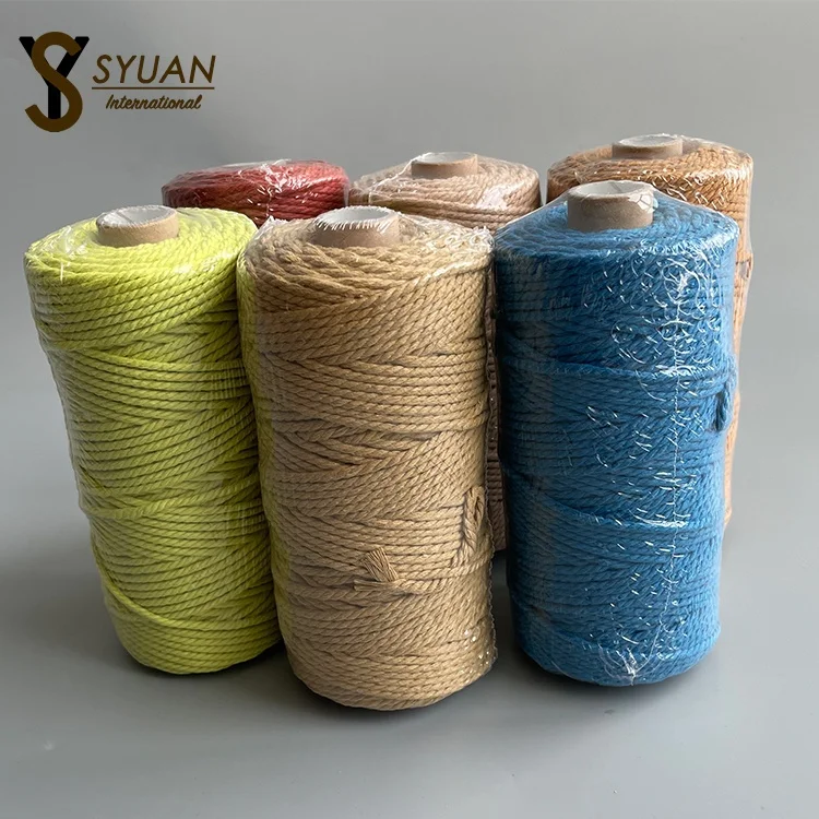 Плетеный хлопковый шнур для макраме, 3 мм, 4 мм, 5 мм, 6 мм, многоцветный длинный шнур