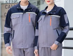 Men work wear mechanic uniform in blue grey for sale