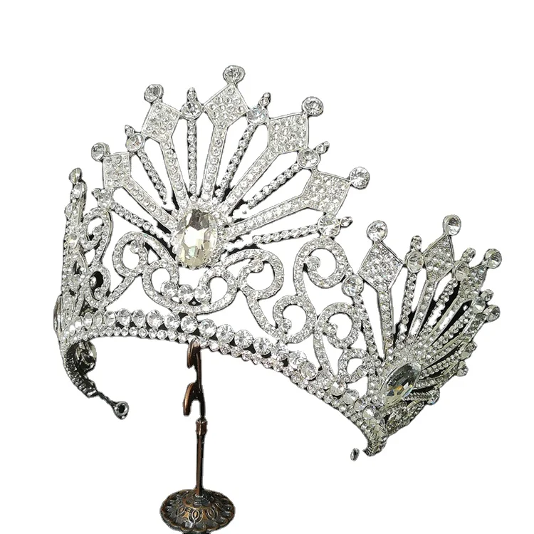 Свадебные украшения для волос, тиары с синими кристаллами и стразами, тиары, большие короны, диадемы для выпускного вечера, вечернего платья, головной убор, свадебные аксессуары