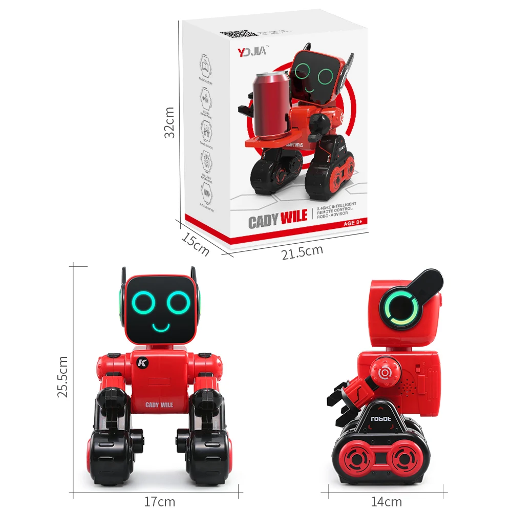 RC Mini Intelligent Programming Robots Toys  Remote Control Toy With Music and Led Eyes Stunt RC Toys Gift for Kids Boys