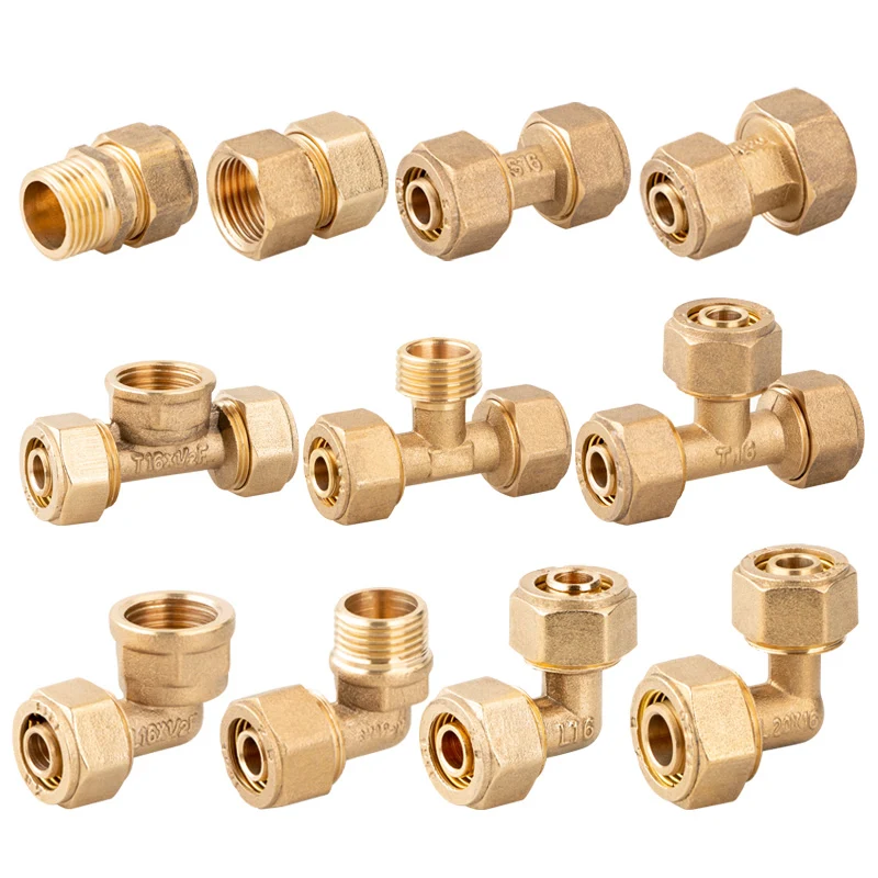 Copper-aluminum-plastic pipe joint brass  solar water heater floor heating pipe plumbing fittings