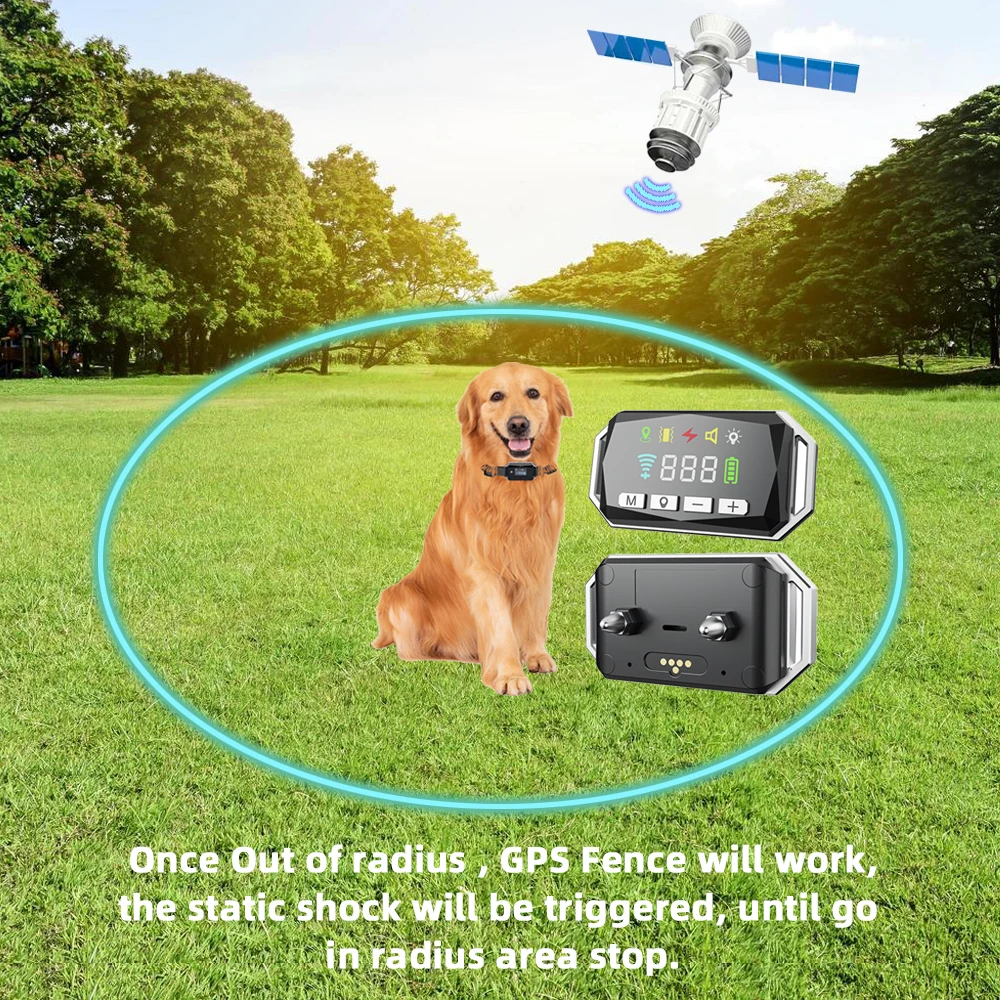 New Arrival GPS Wireless Electric Dog Fence GF01 Shock Training Collar Outdoor Waterproof Containment System for Cat Pets Animal