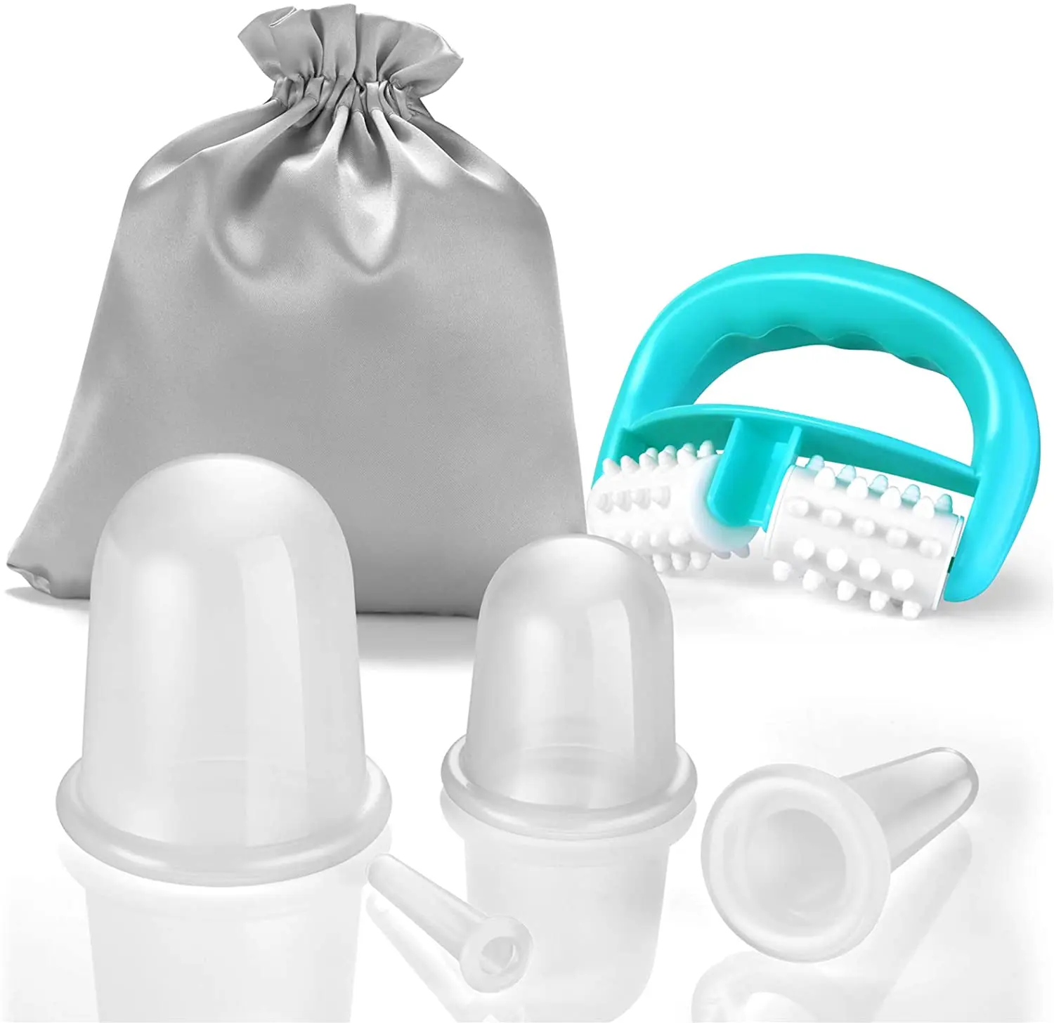 4pcs Silicone Massage for Face Body Spa Cupping Suction Cups Anti Cellulite Vacuum Cupping Cans Face Lifting Back Massager